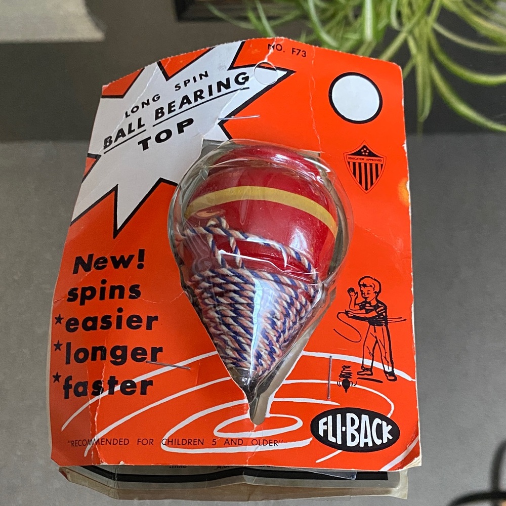 NEW Rare 1960 Fli-Back Spinning Top